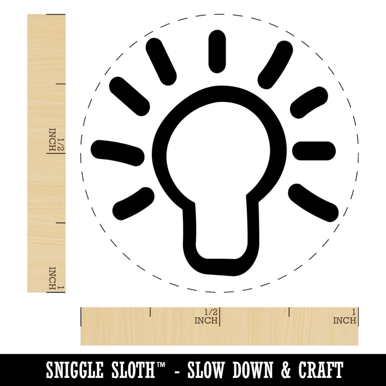 Light Bulb Idea Doodle Rubber Stamp for Stamping Crafting Planners